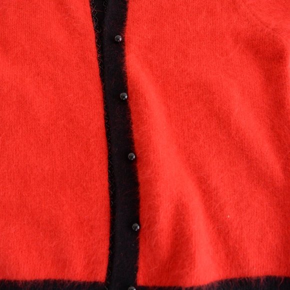 Vintage Refaella Petites Red 45% Rabbit Hair 40% Lambswools Button Down Cardigan - Picture 7 of 12